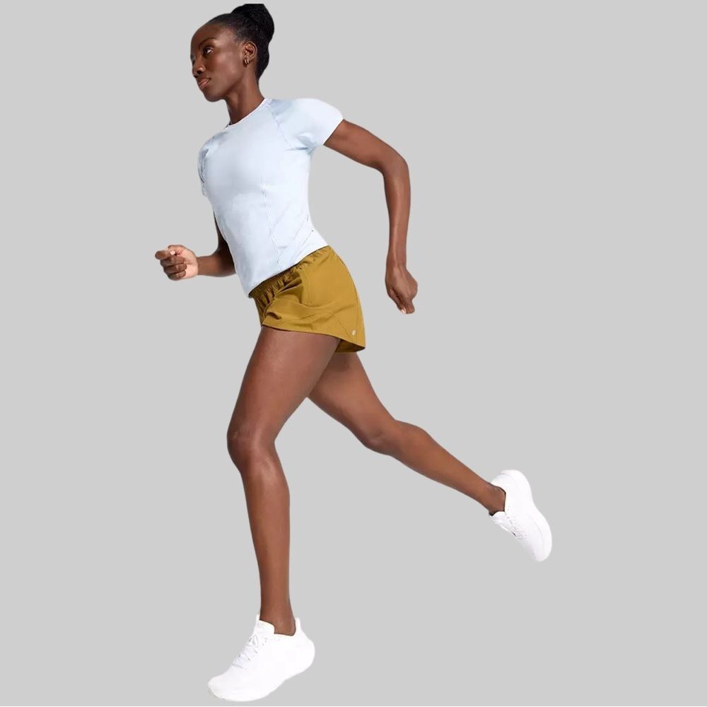 Calia Women's Mid Rise Infinity Run Short in Olive Bronze | Small - Picture 2 of 11